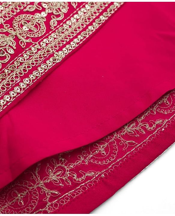 Babyhug Georgette Woven Half Sleeves Embroidered Choli Lehenga Set with Dupatta - Hot Pink