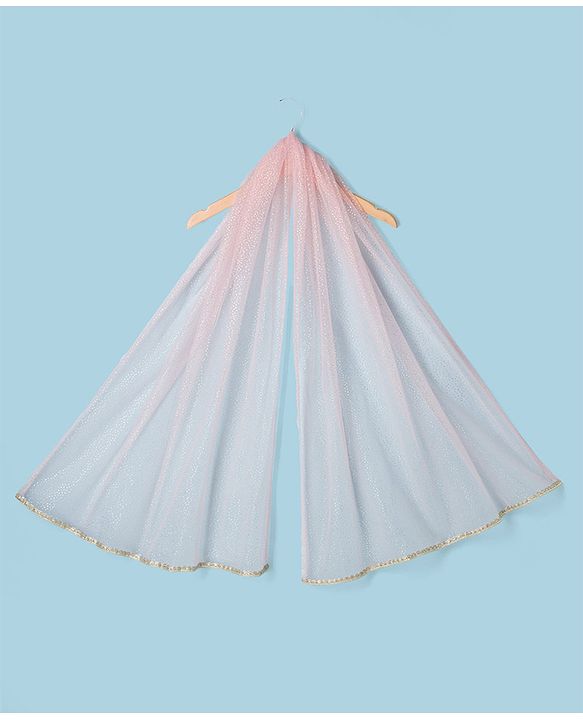 Babyhug Net Woven Sleeveless Sequinned Choli & Shimmer Net Embroidered Lehenga Set With Dupatta - Pink