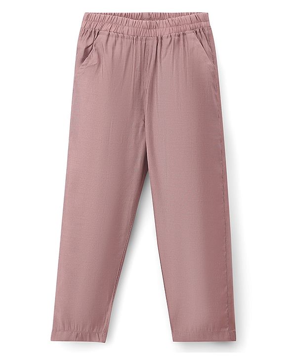 Babyhug Woven Solid Kurta Pyjama Set With Floral Embroidered Jacket - Light Pink