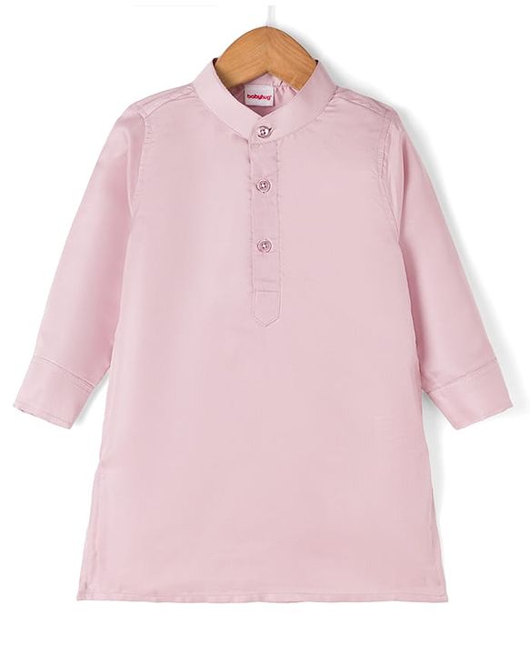 Babyhug Woven Full Sleeves Solid Kurta Pyjama Set With Embroidered Jacket - Purple