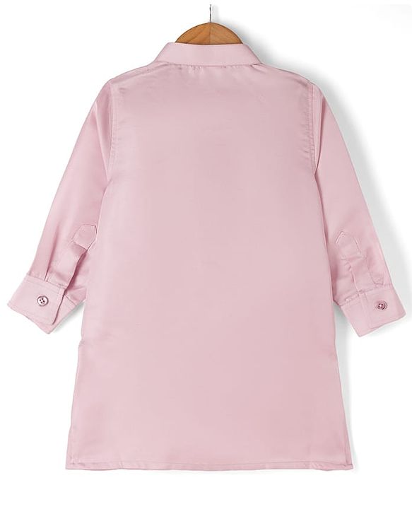 Babyhug Woven Full Sleeves Solid Kurta Pyjama Set With Embroidered Jacket - Purple