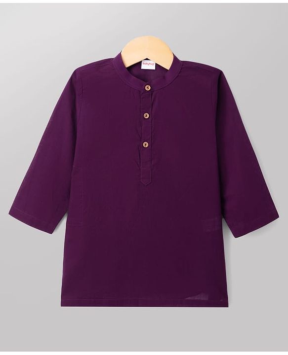 Babyhug Woven Full Sleeves Solid Kurta & Pyjama Set With Floral & Birds Embroidered Jacket - Purple