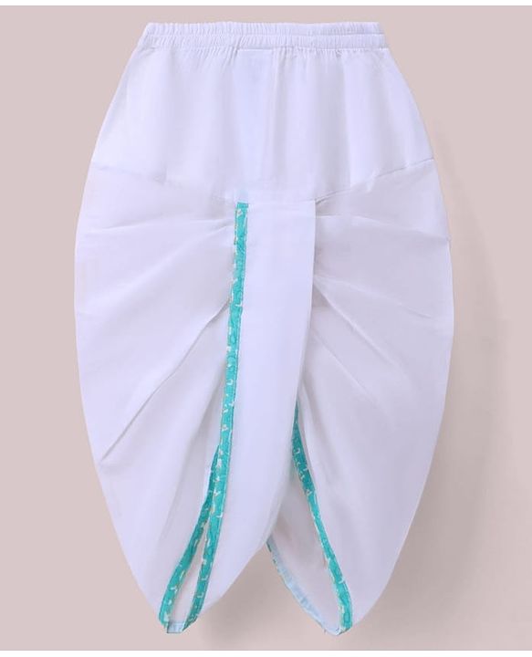 Babyhug Cambric Woven Dhoti Kurta Set and Jacket with Full Sleeves and Striped Print - White