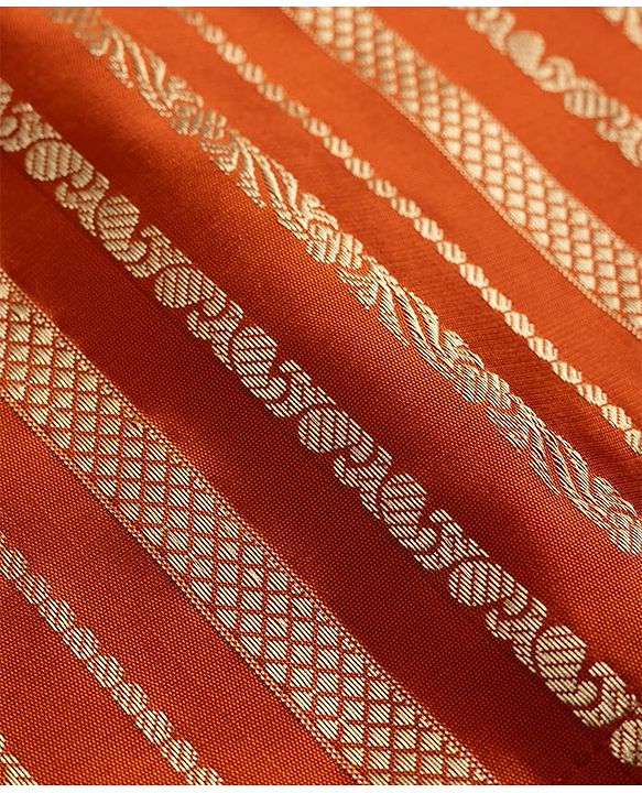 Babyhug Woven Full Sleeves Striped Kurta & Pyjama Set - Orange