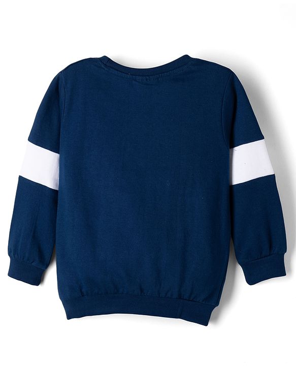 Babyhug Disney Terry Knit Full Sleeves TSweatshirt & Track Pant Set With Mickey Mouse Graphic - Navy Blue