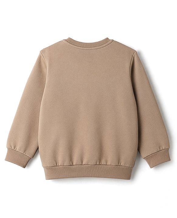 Babyhug Disney Terry Knit Full Sleeves Sweatshirt & Joggers Set With Mickey Mouse Graphic - Tan