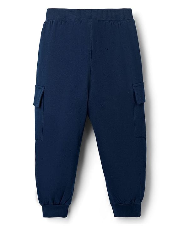 Babyhug Disney Terry Knit Full Sleeves Sweatshirt & Joggers Set with Simba & Friends Graphic at Front & Back - Red & Navy Blue