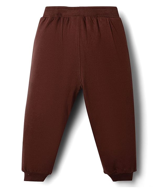 Babyhug Disney Single Jersey Knit Full Sleeves T-shirt and Joggers With Winnie the Pooh Graphic - Brown