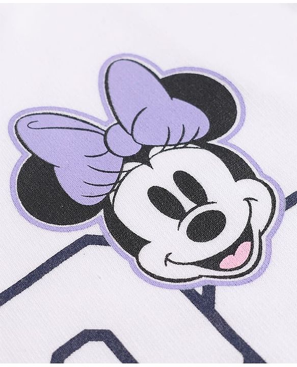 Pine Kids Disney Terry Knit Half Sleeves T-shirt and Shorts With Minnie Mouse Graphic - Navy