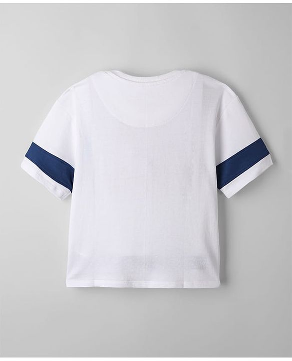 Pine Kids Disney Terry Knit Half Sleeves T-shirt and Shorts With Minnie Mouse Graphic - Navy