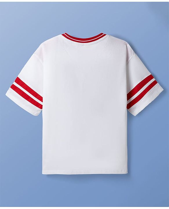 Pine Kids Marvel Single Jersey  Knit Half Sleeves T-Shirt with Spider-Man Print - White
