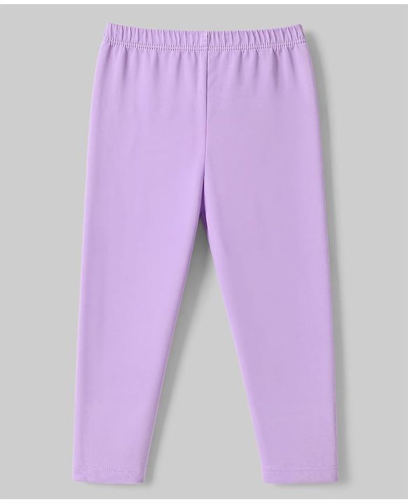 Babyhug Cotton Elastane Lycra Knit Full Length Leggings With Polka Dot & Animal Print Pack of 3 - White, Purple & Pink