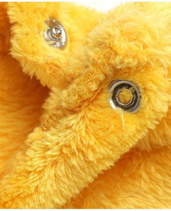 Babyhug Velour Knit Full Raglan Sleeves T-Shirt & Pajama Winter Night Suit with Fox Patch & Applique - Yellow