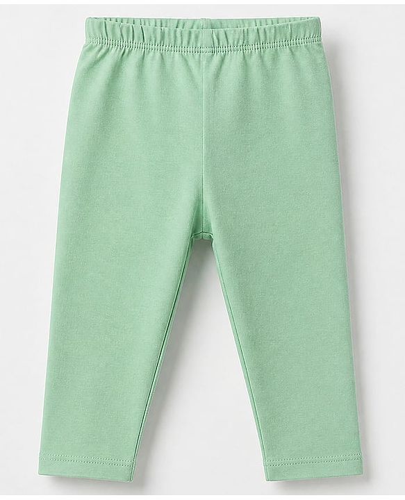 Babyhug Cotton Elastane Knit Full Length Slim Fit Leggings With Floral Print Pack of 3 - Pink Green Navy Blue
