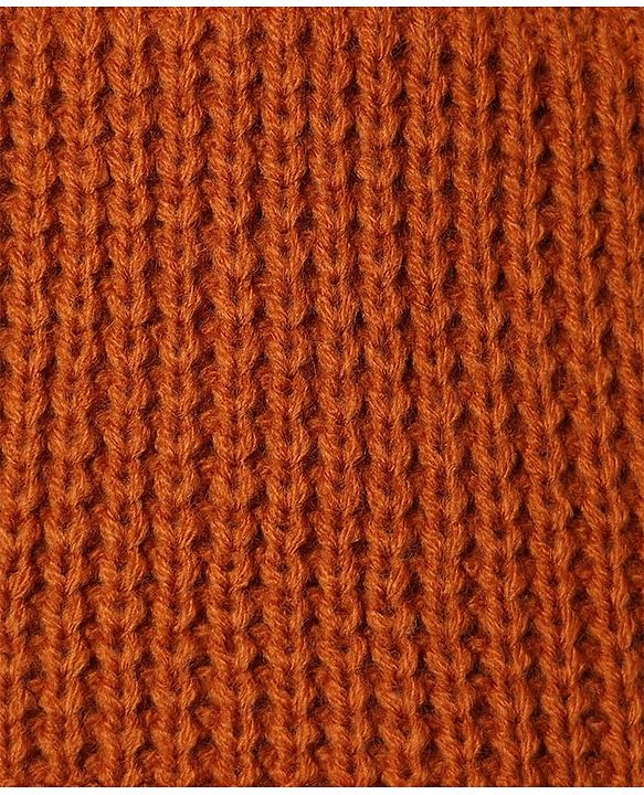 Babyhug Knit Full Sleeves Hooded Solid Sweater - Rust Orange