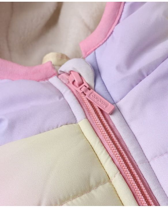Babyhug Woven Hoodies with Full Sleeves and Crown Sequins in Pink