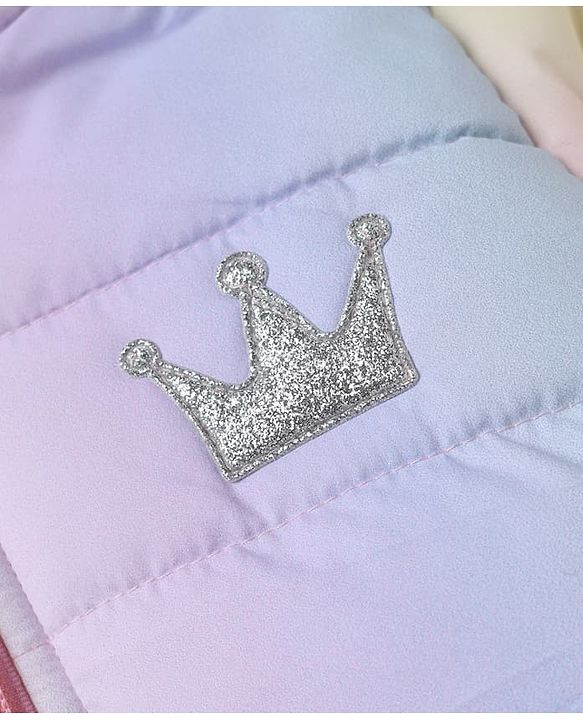 Babyhug Woven Hoodies with Full Sleeves and Crown Sequins in Pink
