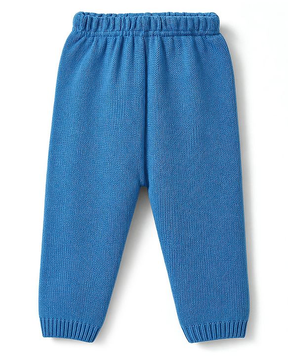 Babyhug Knit Full Sleeves Striped Sweater Set - Blue