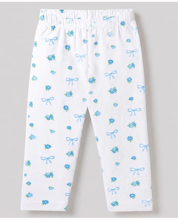 Babyhug Cotton Lycra Knit Full Length Leggings With Floral Print & Polka Dots Pack Of 3 - Black Pink & White