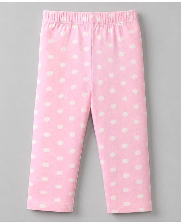 Babyhug Cotton Lycra Knit Full Length Leggings With Floral Print & Polka Dots Pack Of 3 - Black Pink & White