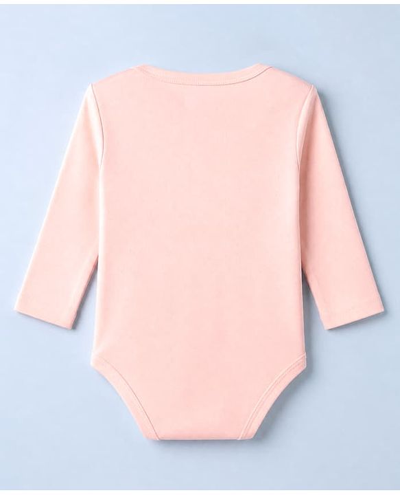 Babyhug 100% Cotton Interlock Knit Solid Onesies with Full Sleeves Pack of 3 - Peach, Pink & White