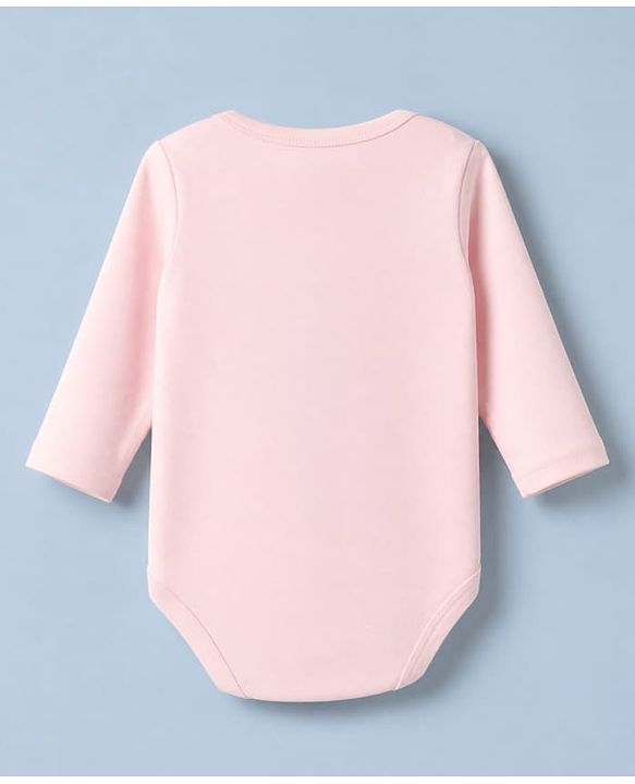 Babyhug 100% Cotton Interlock Knit Solid Onesies with Full Sleeves Pack of 3 - Peach, Pink & White