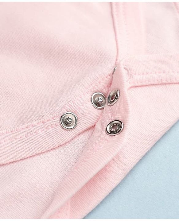 Babyhug 100% Cotton Interlock Knit Solid Onesies with Full Sleeves Pack of 3 - Peach, Pink & White