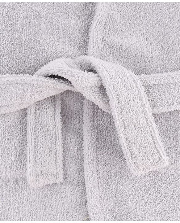 Babyhug Velour Microfiber Knit Full Sleeves Hooded Bath Robe With Elephant Embroidery & Ear Applique - Grey