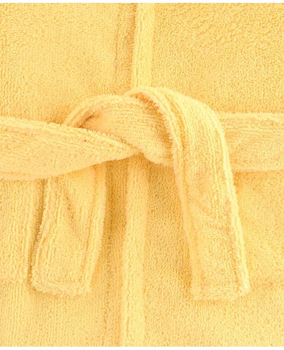 Babyhug Velour Microfiber Knit Full Sleeves Hooded Bath Robe With Tiger Embroidery & Ear Applique - Yellow