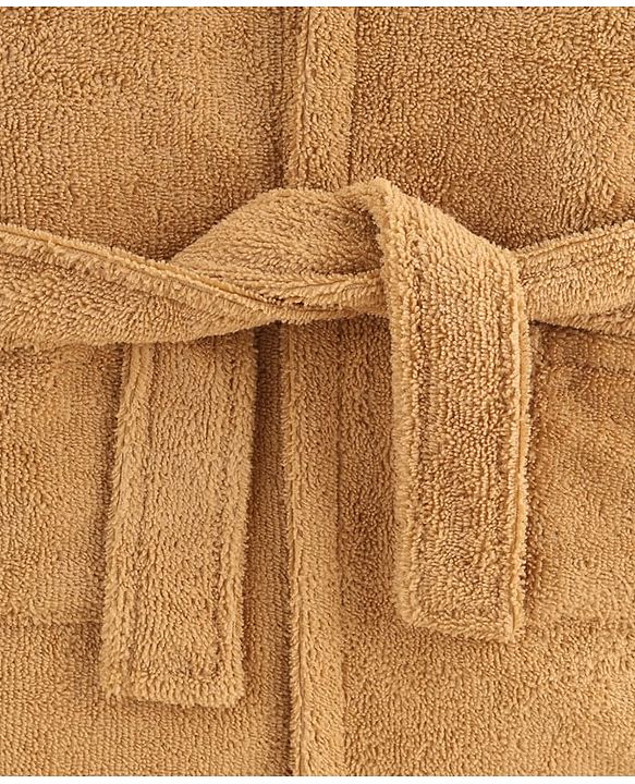 Babyhug Velour Microfiber Knit Full Sleeves Hooded Bath Robe With Bear Embroidery & Ear Applique - Brown