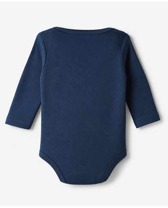 Babyhug 100% Cotton Interlock Knit Solid Onesies with Full Sleeves Pack of 3 - Sea Green, Tan & Navy Blue