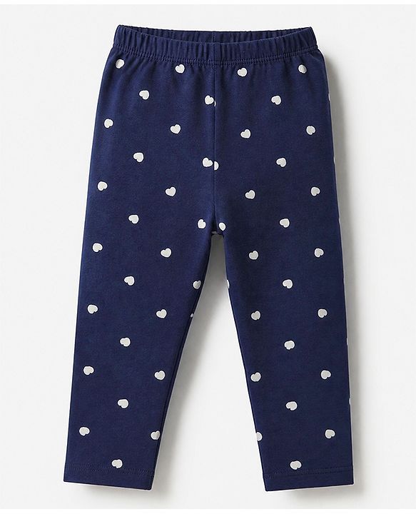 Babyhug Cotton Elastane Knit Full Length Leggings With Heart & Animal Print Pack of 3 - Pink & Black