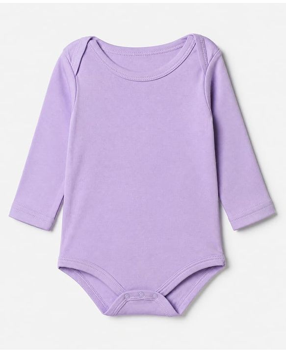 Babyhug 100% Cotton Interlock Knit Solid Onesies with Full Sleeves Pack of 5 - Pink, Lavender, Lemon, Baby Pink & Rose Gold