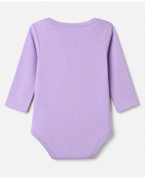 Babyhug 100% Cotton Interlock Knit Solid Onesies with Full Sleeves Pack of 5 - Pink, Lavender, Lemon, Baby Pink & Rose Gold