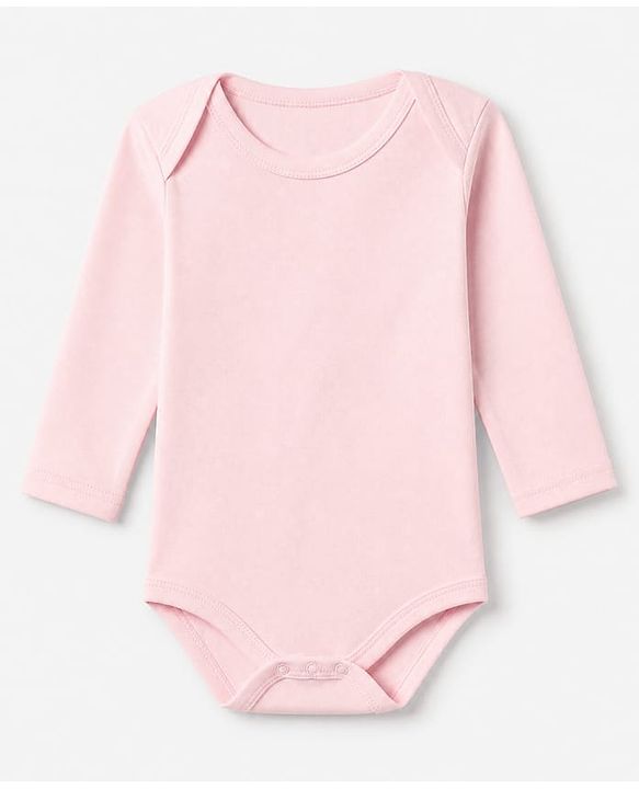 Babyhug 100% Cotton Interlock Knit Solid Onesies with Full Sleeves Pack of 5 - Pink, Lavender, Lemon, Baby Pink & Rose Gold
