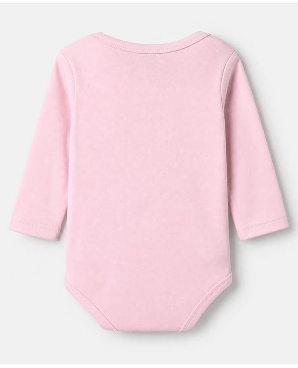 Babyhug 100% Cotton Interlock Knit Solid Onesies with Full Sleeves Pack of 5 - Pink, Lavender, Lemon, Baby Pink & Rose Gold