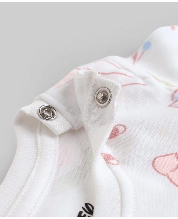 Babyhug Disney Single Jersey Knit Full Sleeves T-Shirt & Pyjama Night Suit with Minnie Mouse & Marie Print Pack of 2 - Pink  & White