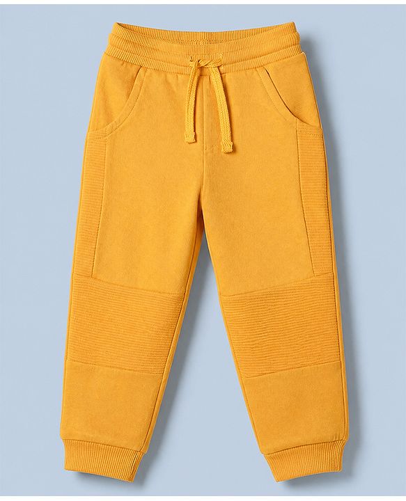 Babyhug 100% Cotton Terry Knit Full Sleeves T-Shirt & Joggers Set With Tiger Print - White & Light Orange