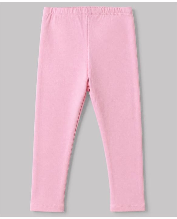 Babyhug Cotton Elastane Knit Solid Lycra Leggings With Floral Print Pack of 3 - Pink Brown White