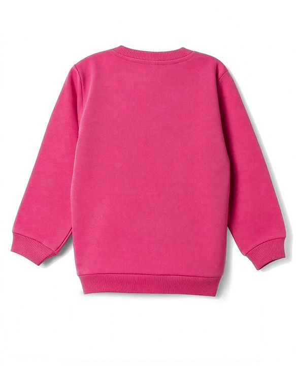 Babyhug Heavy Gauge 100% Cotton Terry Knit Full Sleeves Sweatshirt with Bow & Strawberry Print Pack of 2 - Dark Pink & Navy