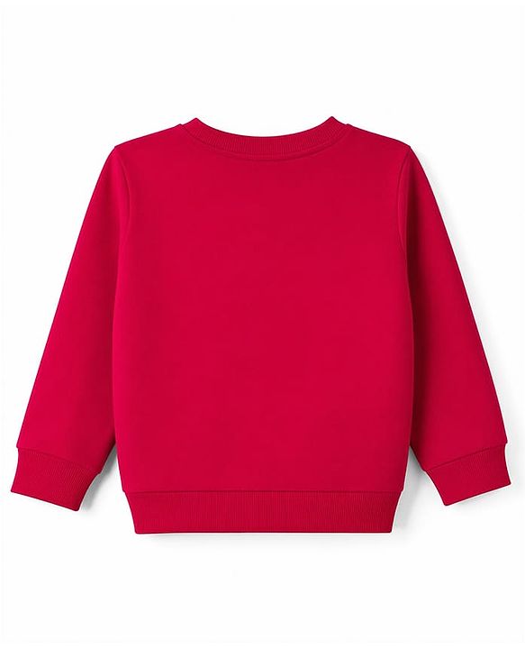 Babyhug 100% Cotton Terry Knit Full Sleeves Sweatshirts with Text Print Pack of 2 - Navy & Red