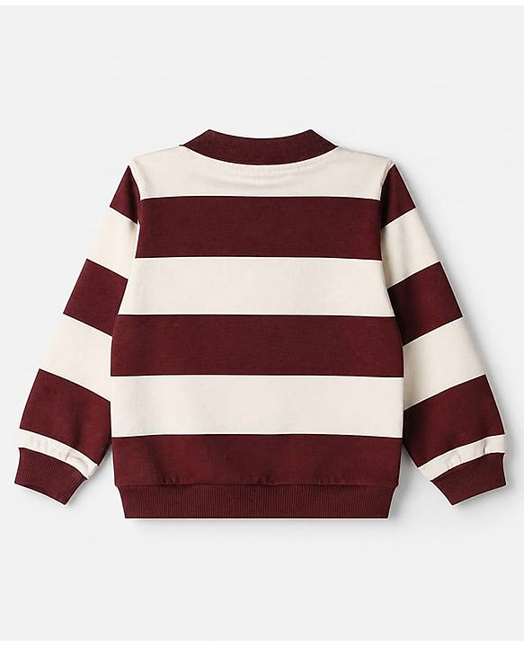 Babyhug 100% Cotton Terry Knit Full Sleeves Heavy Gauge Sweatshirt With Bear Applique - Maroon