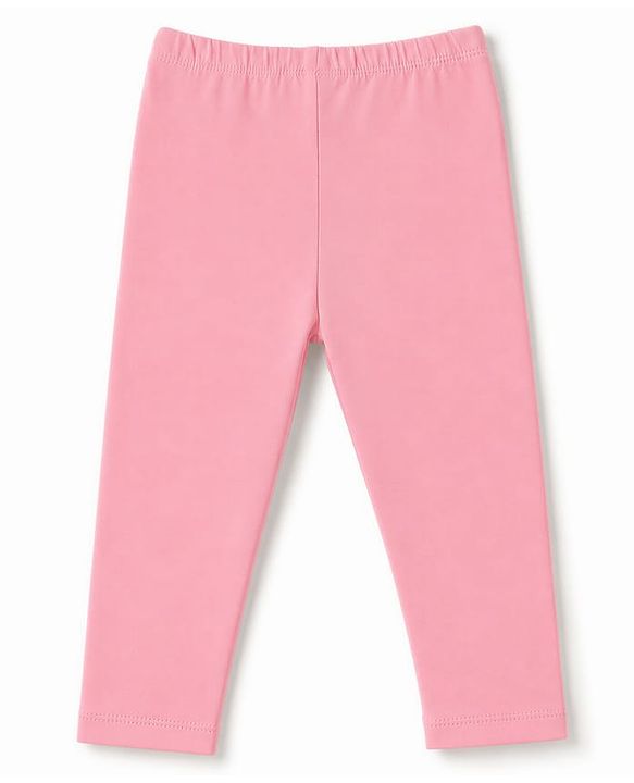 Babyhug Cotton Elastane Lycra Knit Solid Leggings Pack of 5 - Pink, Yellow & Orange