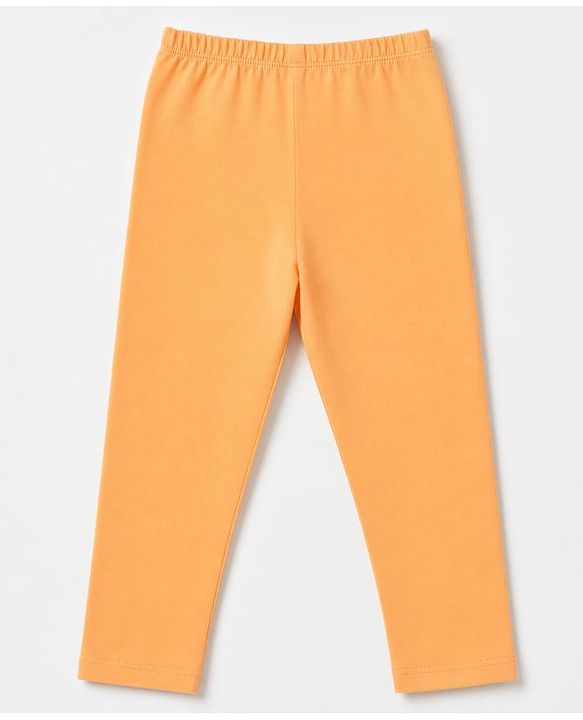 Babyhug Cotton Elastane Lycra Knit Solid Leggings Pack of 5 - Pink, Yellow & Orange