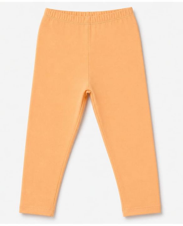 Babyhug Cotton Elastane Lycra Knit Solid Leggings Pack of 5 - Pink, Yellow & Orange
