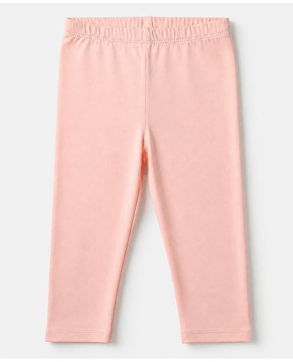 Babyhug Cotton Lycra Knit Full Length Solid Leggings Pack Of 5 - Navy Blue Pink Olive Green & Brown