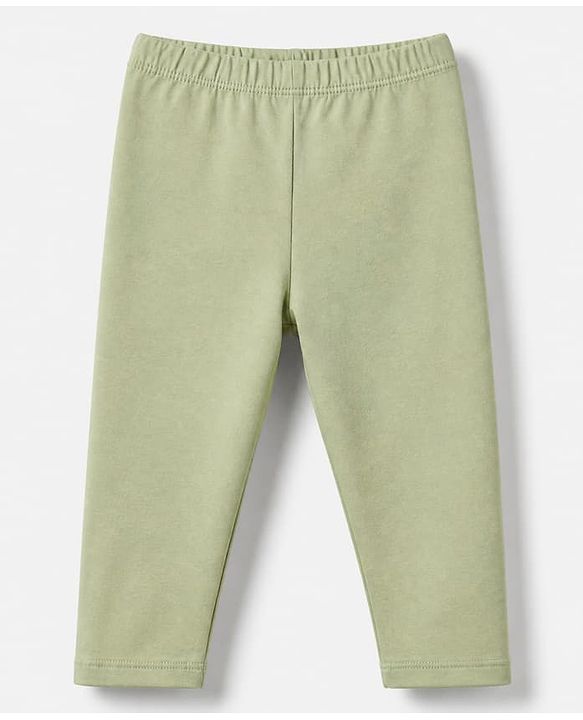Babyhug Cotton Lycra Knit Full Length Solid Leggings Pack Of 5 - Navy Blue Pink Olive Green & Brown