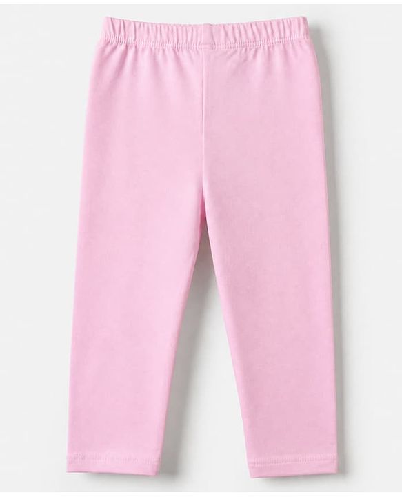 Babyhug Cotton Lycra Knit Full Length Solid Leggings Pack Of 5 - Navy Blue Pink Olive Green & Brown