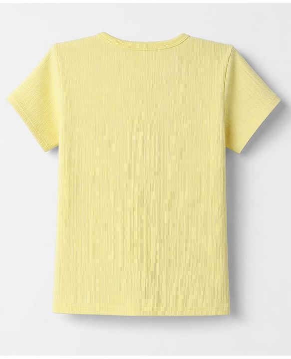 Babyhug 100% Cotton Knit Half Sleeves Bear Patch T-Shirt & Shorts - Yellow