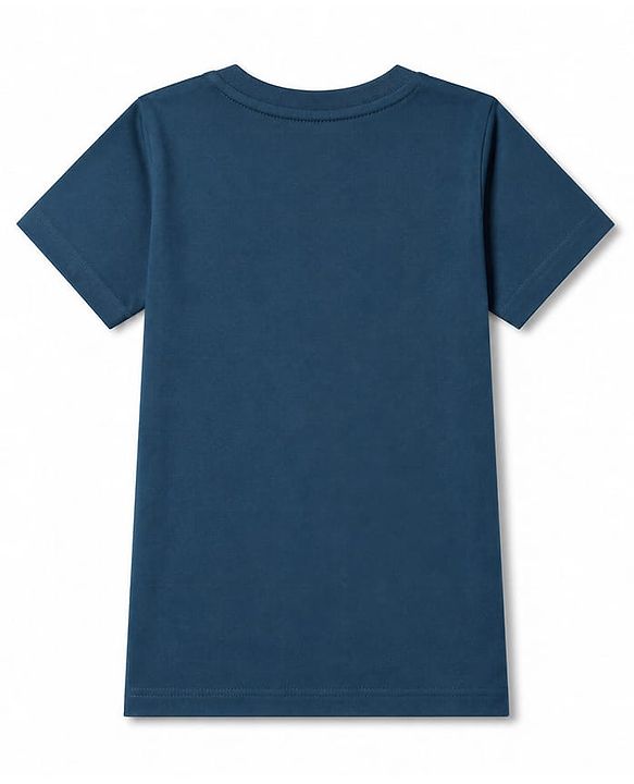 Babyhug Single Jersey Knit Lion Printed T-Shirt & Shorts Set - Navy Blue